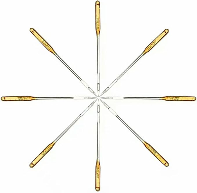 10 Pcs Sewing Machine Needles,Big Eye Universal Sewing Machine Home Sewing Macine Size 16 Sewing Notions and Supplies, Universal Sewing Machine Needles (Golden)