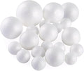 Pllieay 20 Pieces 5 Sizes White Foam Balls Polystyrene Craft Balls Art Decoration Foam Balls for Art, Craft, Household, School Projects and Party Decoration