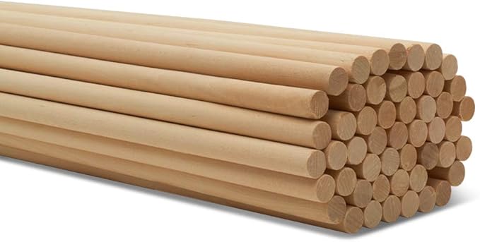 Dowel Rods Wood Sticks Wooden Dowel Rods - 1/2 x 24 Inch Unfinished Hardwood Sticks - for Crafts and DIYers - 100 Pieces by Woodpeckers