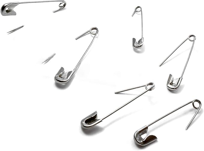 50PCS-3In Safety Pins,Stainless Steel Safety Pins,Bulk Metal Silver Sewing Pins Clothing Clips Tool 75mm Decorative(3" 50)