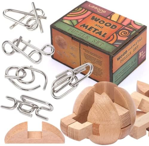 Brain Teasers Metal Puzzles for Kids and Adult, Mind, Logic and Game Test Toy for Teens, Disentanglement 3D Coil Cast Wire Chain Intelligence Toy for Party & Office, Best Puzzle Travel Games (Easy)