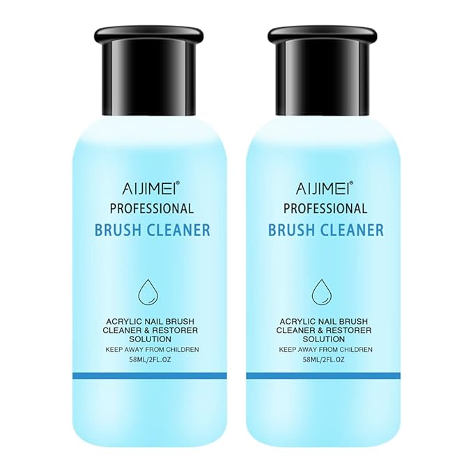 AIJIMEI Acrylic Nail Brush Cleaner Acrylic Brush Cleaners Liquid Acrylic Paint Brush Cleaner Nails Artist Acrylic 120ml/4 FL.OZ