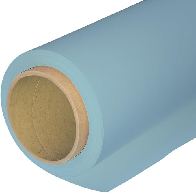 Seamless Photography Background Paper Roll, Blue Photo Paper Backdrop for Photography, Video and Streaming (53''x16 'Sky Blue)