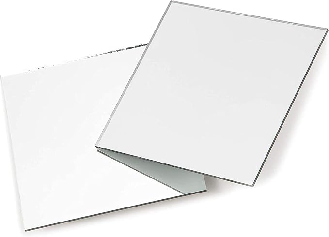 Bright Creations Mirror Art Tiles - 3 in, Silver, 50 Pack - Adhesive Mirror Mosaic Tiles for DIY Crafts & Stick-On Wall Decor