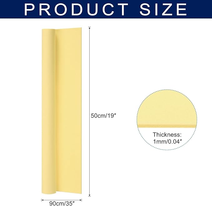 MECCANIXITY Foam Sheets Crafts 35x19 Inch 1mm EVA Craft Foam Paper Foam Sheets for Crafts Projects DIY Cosplay Modeling, Light Yellow
