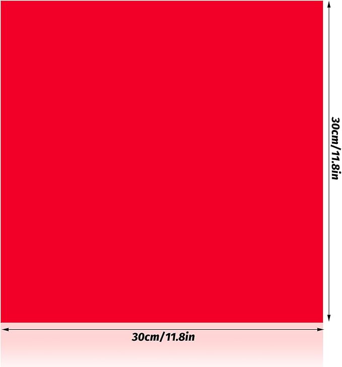 Lystaii 9pcs Lighting Gel Filter 11.8 x 11.8 Inches Gel Light Filter Color Correction Colored Overlays Transparent Color Filters Film Plastic Sheets for Film, Video, Photo, Stage Studio (Red)