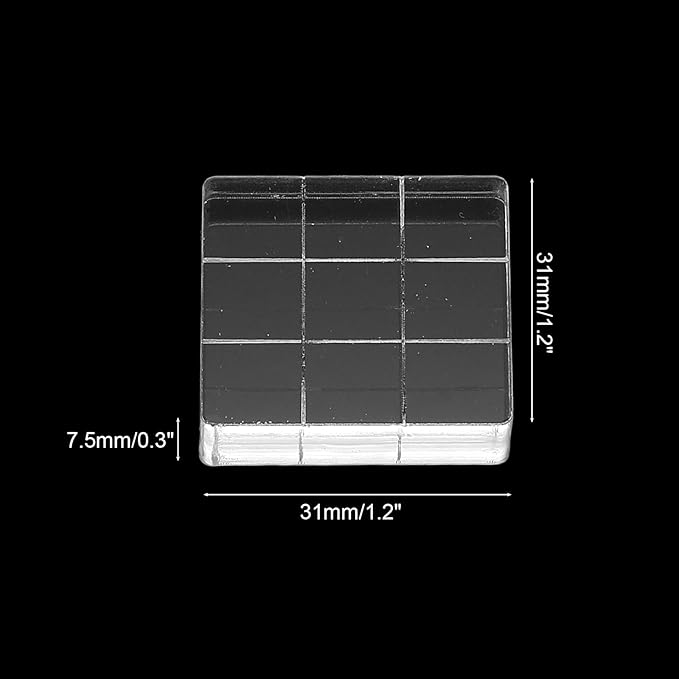 PATIKIL 1.2"x1.2" Acrylic Stamp Block, 6Pcs Clear Stamping Block with Grid Lines Decorative Mounting Blocks Square for Scrapbooking DIY Crafts Card Making