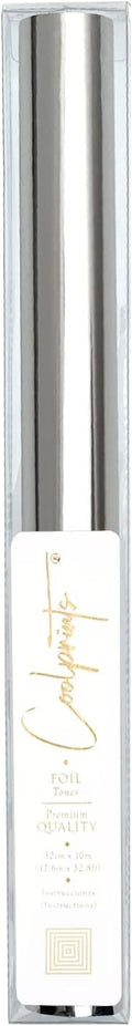 Coolprints Foil for Laminator and Laser Printer, Foil for Toner, Basic Colors, Roll of 12.6 Inches x 32.8 Feet (Silver)