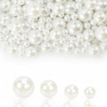 Pearl Beads No Hole Pearls for Crafting 180 Pcs Fake Pearls Bulk Faux Pearls for DIY Crafts Jewelry Making Vase Filler Floating Candle Wedding Birthday Party Home Decorations (Ivory, 8/10/14/20mm)