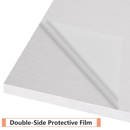 6061 T651 Aluminum Sheet Metal 8" x 8" x 1/2"(12.7MM) Inch Flat Plain Aluminum Plate Covered with Protective Film, Heat Treatable Rectangle 0.50" Thick Aluminum Metal Plate for Industrial, Crafting