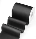 4" Width x 25 Yards Satin Fabric Ribbon, Black Ribbon Perfect for Wedding Car, Chair Sash, Grand Opening Ceremony, Big Bows, Embroidery, Floral Crafts, Halloween Party Decoration