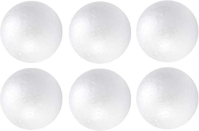 6pc 4 Inch Craft Foam Balls White Smooth Polystyrene Foam Ball for DIY Arts and Crafts, Decoration Household School Projects, Class Crafts Making, Christmas Holiday