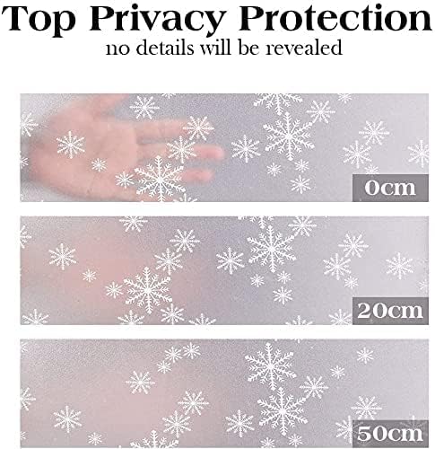 Niviy Privacy Window Film Christmas Decorations Snowflakes Window Clings Decals Stickers Non Adhesive Frosted Glass Film Heat Control 23.6” x 78.7”