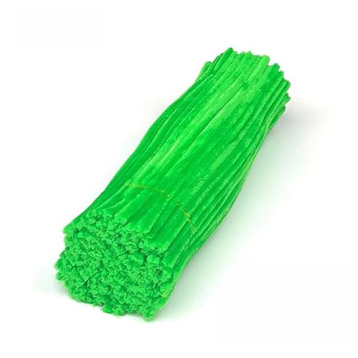 100 Pieces Pipe Cleaners Chenille Stem, Lime Green Color Pipe Cleaners Set for Pipe Cleaners Christmas Halloween DIY Arts Crafts Decorations, Chenille Stems Pipe Cleaners (Green)