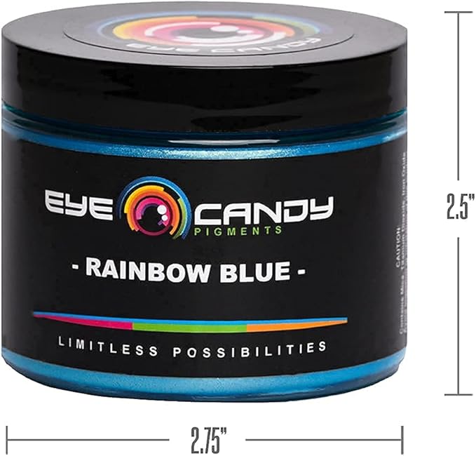 Eye Candy Mica Powder Pigment “Rainbow Blue” (50g) Multipurpose DIY Arts and Crafts Additive | Woodworking, Epoxy, Resin,Natural Bath Bombs, Paint, Soap, Nail Polish, Lip Balm