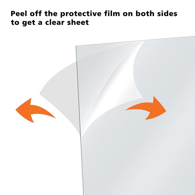 Egofine Plexiglass Sheets Acrylic Sheets 6 Pack of 11x14’’ 0.04 Thick Clear Plastic Cast Transparent Plexi Glass for Crafting Projects, Replacement Picture Frame Glass, DIY Display, Easy to Cut