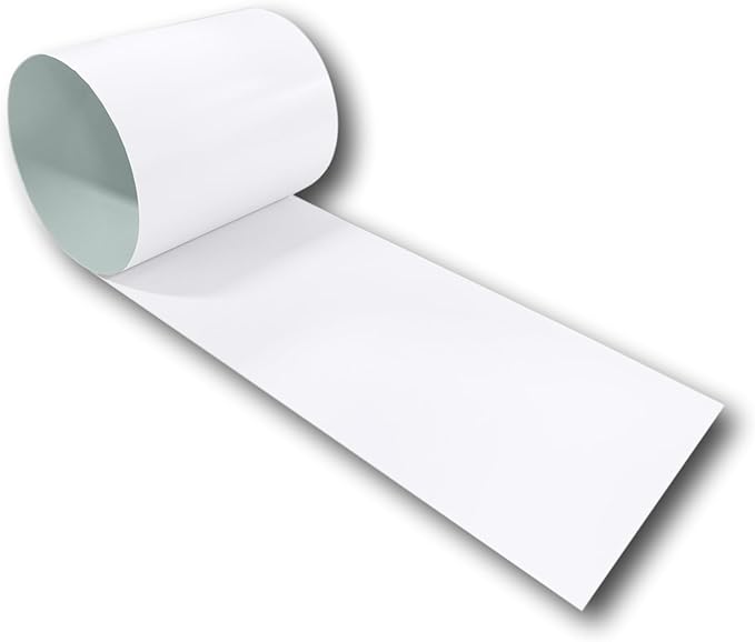 Eagle 1: 24 Gauge KYNAR 500 Sheet Metal Flashing Rolls-10 FT Long-Heavy Duty Pre-Finished Rolls-Commercial Grade-Roofing Flashing, Fascia Cover, Coping Cap-Multiple Sizes (24" x 10 FT, Bright White)