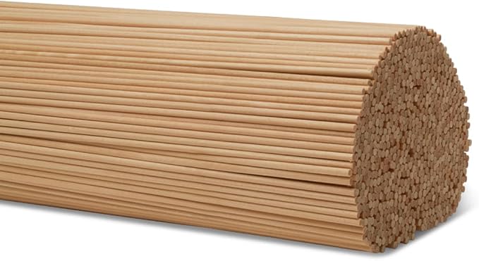 Dowel Rods Wood Sticks Wooden Dowel Rods 1/8 x 36 Inch Unfinished Hardwood Sticks for Crafts and DIYers 250 Pieces by Woodpeckers