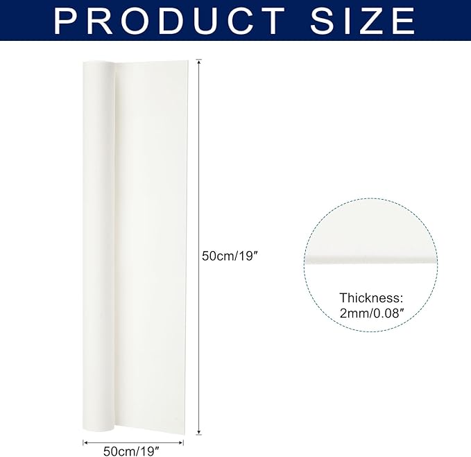 MECCANIXITY Foam Sheets Crafts 19x19 Inch 2mm EVA Craft Foam Paper Foam Sheets for Crafts Projects DIY Cosplay Modeling, White
