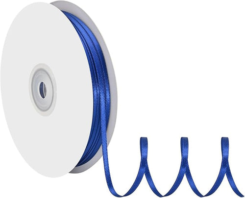 1/8" X 100 Yards Cobalt Blue Satin Thin Ribbon Solid Color Double Faced Ribbons Perfect for Crafts Wedding Decor Bow Making Arts Sewing and More