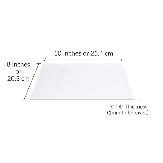 SimbaLux Acrylic Sheet Clear Plexiglass 8” x 10” 0.04” Thick (1mm) Pack of 5 Transparent Plastic Plexi Glass Board with Protective Paper for Photo Frame Replacement, DIY Display Projects, Craft