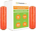 PSBM Orange Stretch Wrap, 15 Inch x 1476 Feet, 72 Pack, Tinted Pre-Stretched Shrink Wrap Film for Moving, Packaging, Pallet Wrapping