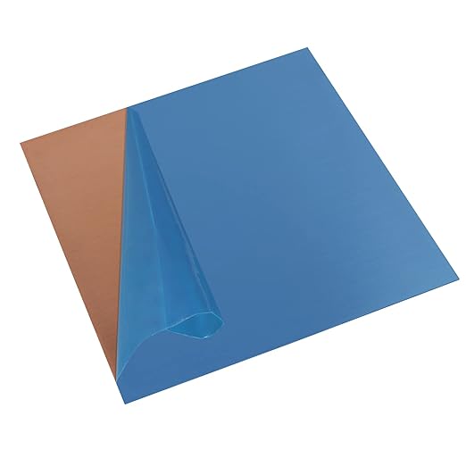 1 Pieces 99.9% Pure Copper Sheet, 12" x 12", 24 Gauge(0.5mm) Thickness, Film Attached Copper Plate, Great for Jewelry, Crafts, modelers