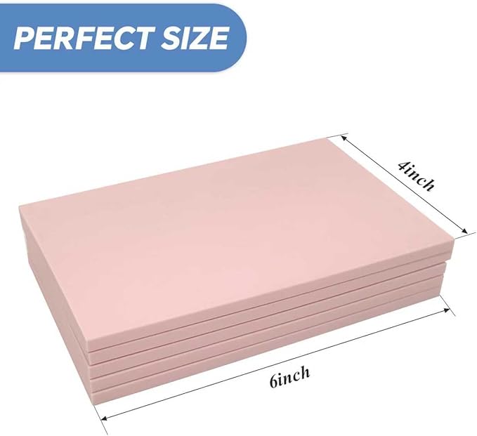 12 Pack 4"x6" Pale Pink Rubber Stamp Carving Blocks Pink Rubber Carving Blocks Linoleum Block for Stamp Maker Printmaking Supplies