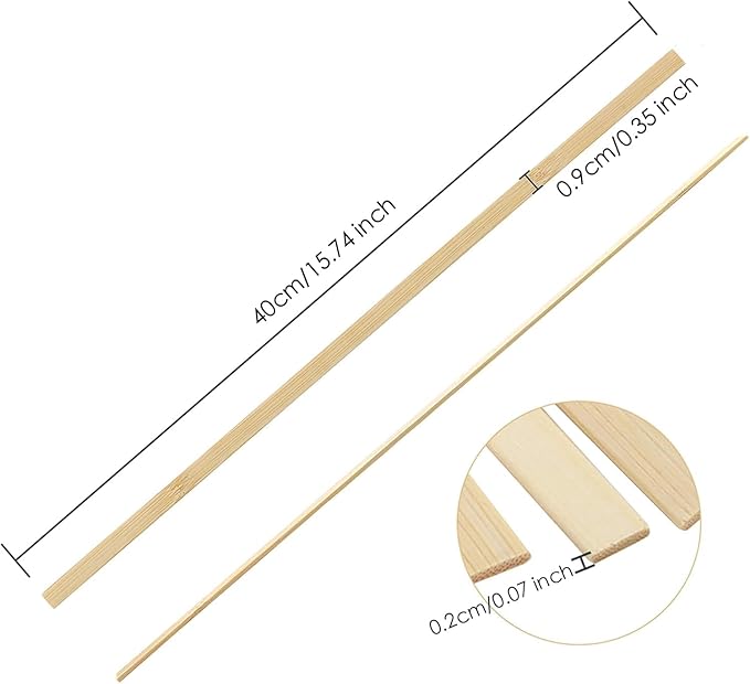 Pllieay 400 Pieces Bamboo Sticks Wood Extra Long Sticks for Crafting (15.7 Inches Length × 3/8 Inches Width)
