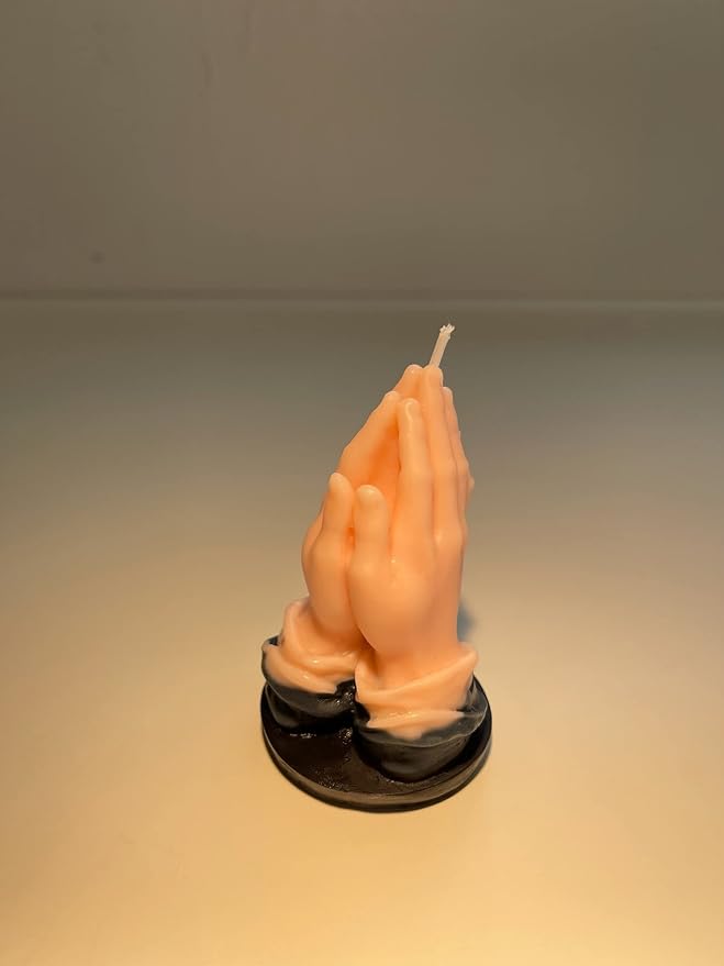 3D Hands Folded for Prayer Candle Silicone Mold Scented DIY Reisn Mold Gypsum Mould for Praying Blessing Candle Making Resin Soap Gifts Wax Aromatherapy Craft Supplies Home Halloween Decor
