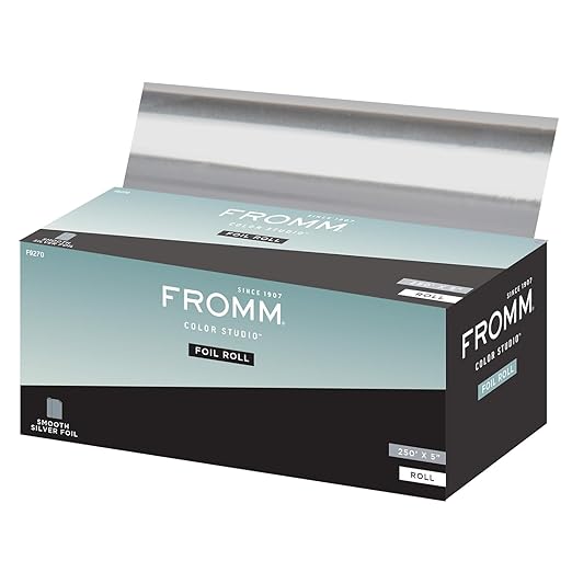 Fromm Color Studio Silver Aluminum Foil Roll for Hair Highlighting and Coloring, 5" x 250 Feet, Cut to Any Length, Hair Stylist Essentials