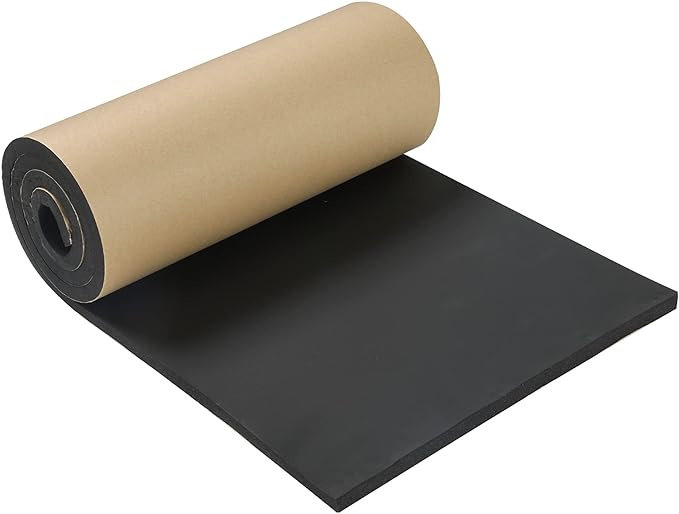 MYFULLY Sponge Neoprene Roll with Adhesive, Waterproof Foam Rubber Sheet Cut to Multiple Dimensions and Lengths for Shock Pad, Gaskets, DIY, Crafts (1/2" Thick x12 Wide x 54" Long)