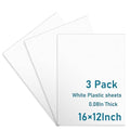 3 Pack White Plastic Sheets 16x12x0.08in Flexible High Tensile Plastic Sheets Hard Plastic Panel for DIY Materials Handicrafts Home Decoration