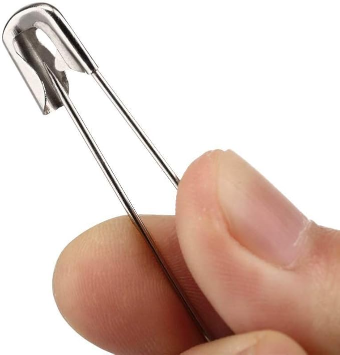 vrupin 50PCS Safety Pins, 3Inch/76mm Safety Pins Metal Nickel Plated Steel Sewing Accessories Kit for Baby Clothing, Crafts & Arts