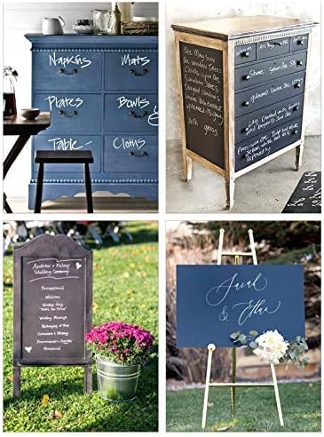 Chalkboard Blackboard Paint - Brush on Wood, Metal, Glass, Wall, Plaster Boards Sign, Frame or Any Surface. Use with Chalk Pen Wet Erase, Non-Toxic - Matte Finish [Red] - (8.5oz Cover 32 sf)