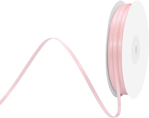 1/8" X 100 Yards Lt Pink Satin Thin Ribbon Solid Color Double Faced Ribbons Perfect for Crafts Wedding Decor Bow Making Arts Sewing and More