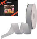 LIUYAXI 1" X 50 Yards Solid Silver/Grey Grosgrain Ribbon, Perfect for Crafts, Wedding Decor, DIY Hair Accessories, Sewing, Gift Package Wrapping and More