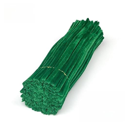 100 Pieces Pipe Cleaners Chenille Stem, Green Pipe Cleaners Set for Pipe Cleaners Christmas Tree DIY Arts Crafts Decorations, Chenille Stems Pipe Cleaners (Dark Green)
