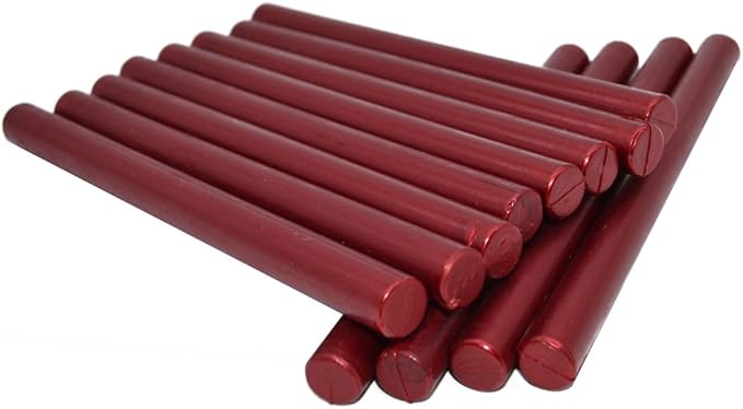 Sealing Wax Rod Sparkles Blood Red for Large Size Glue Gun - Pack of 12