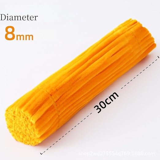 100 Pieces Pipe Cleaners Chenille Stem, Pumpkins Color Pipe Cleaners Set for Pipe Cleaners DIY Arts Crafts Decorations, Chenille Stems Pipe Cleaners (Gold)
