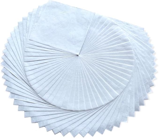 50 Sheets 6 x 6 Inches Natural Fiber Mulberry paper Sheets Square Origami Paper Arts Folding Craft, Decoration Paper, Square Folding Paper for DIY Crafts (White Color, 6x6 Inch)