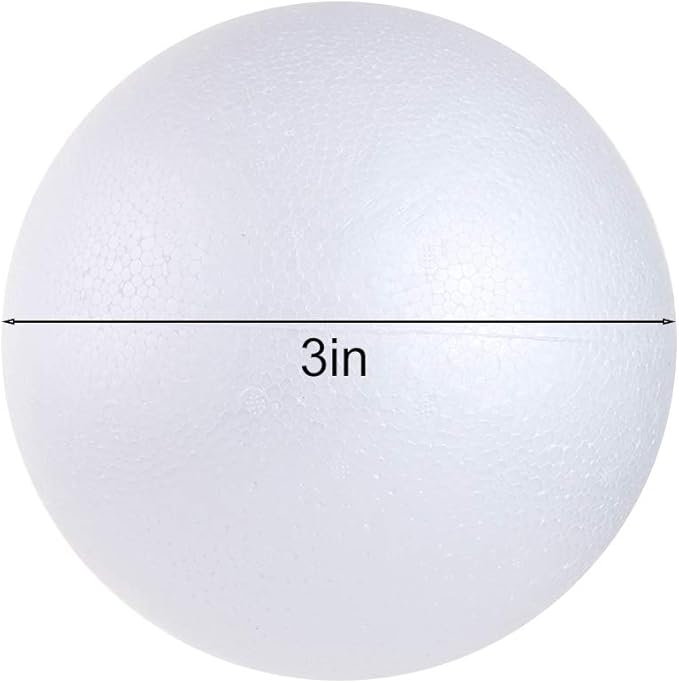 10PCS 3 Inch White Foam Balls Polystyrene Craft Balls Foam Balls for Art, Craft, Household, School Projects and Christmas Easter Party Decorations