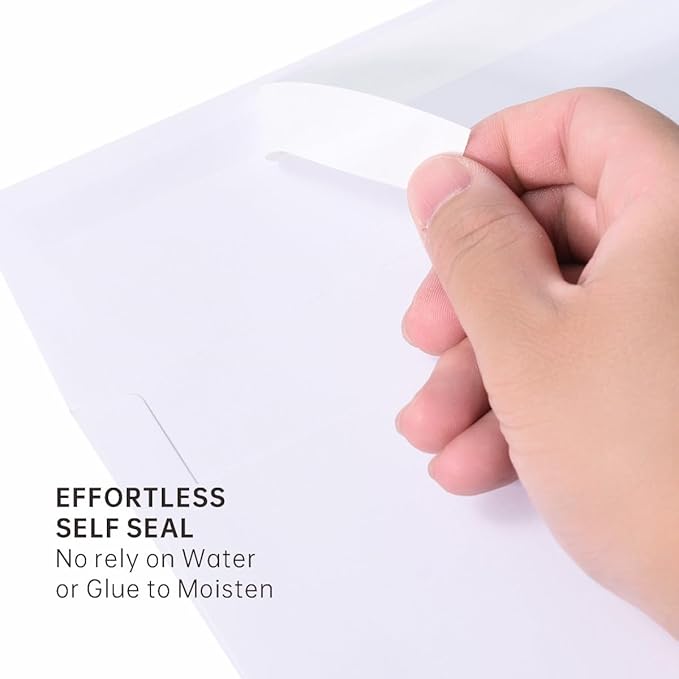 Keketer A7 White Printable 5x7 Envelopes 50 Pack Self - Seal, for 5x7 Cards, Weddings, Invitations, Baby Shower 5.25 x 7.25 Inches
