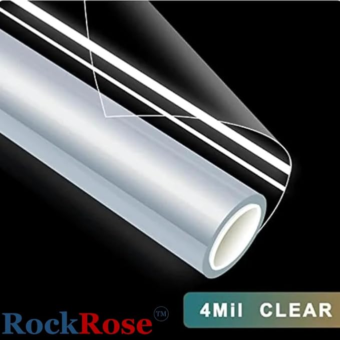 UV 99% Security and Safety 4 Mil Clear Window Film Shatterproof Anti Shatter Tempered Glass Film for Home and Office Windows (Clear, 36 in x 10 FT)