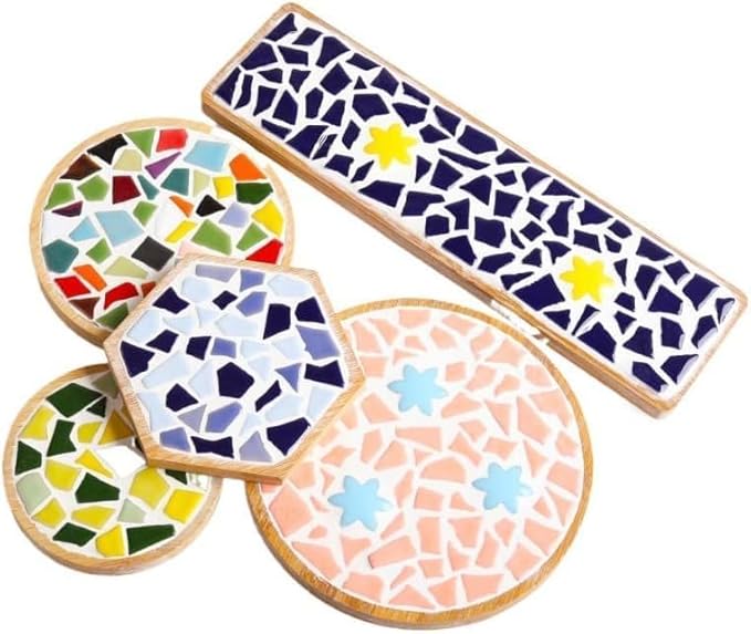 0.78"-1.57" Irregular Ceramics Mosaic Tiles,1.1LB Mosaic Pieces Stones for Home Decoration DIY Craft Plates Flowerpots Vases Cups Mosaic Making Supplies (Navy Blue)