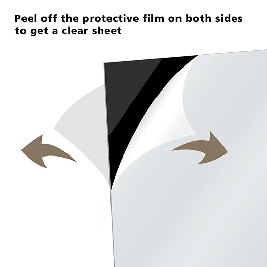 Egofine 8" x 12" Black Plexiglass Sheets 6 Pack 0.04 Inch Cast Acrylic Sheet Thick for DIY Craft Projects, Painting, Photography, Sign, Display Stand, Home Decor, Easy to Cut