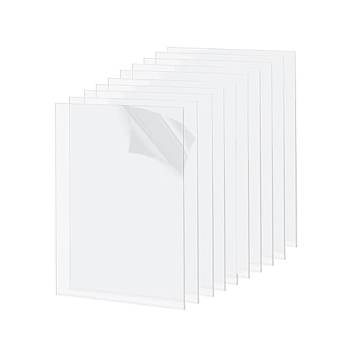 10 Pack 5.12x7.08 Clear Acrylic Sheet 1mm Thick, Clear Plexiglass Sheet 13x18cm, Plastic Plexiglass Board Acrylic Board for Wall Crafts Glass Picture Frame DIY Projects Signs and Painting