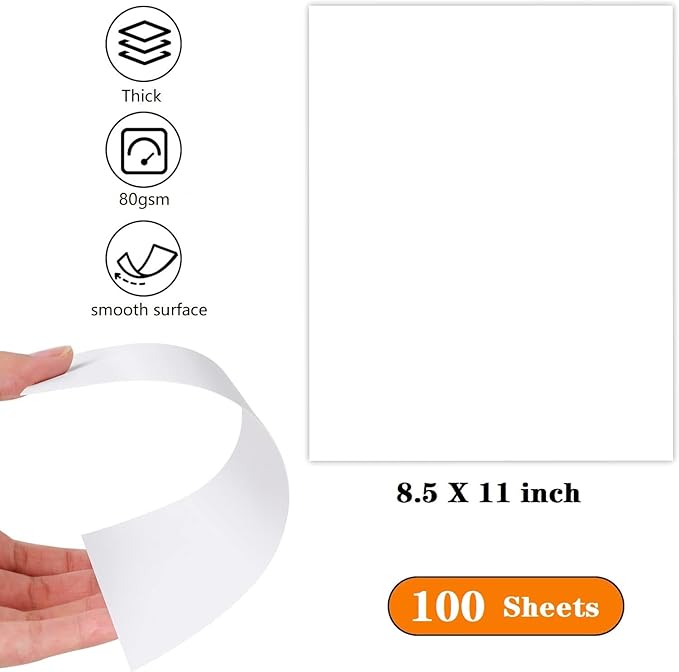 8.5"x11" Sketching Drawing Paper for Kids Toddlers Art Craft Supplies, White Paper for Coloring Doodle 100 Sheets