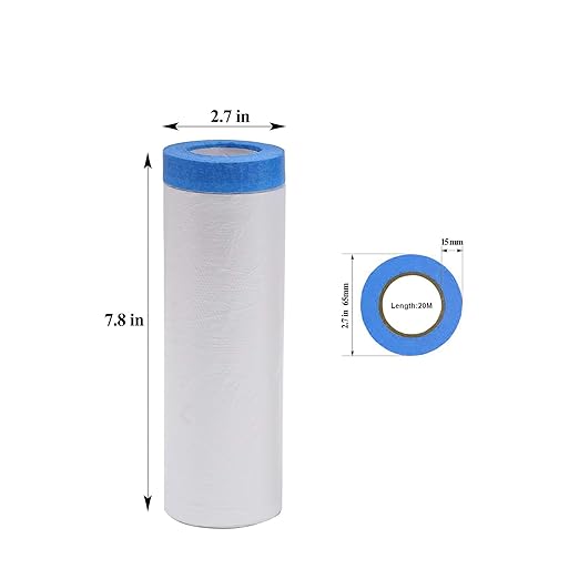 VECOPE 3-Piece Set,Pre- Masking Film Protection Covering Cloth Tape | for Automotive Covering Painting Paint Masking (5-Feet X 65-Feet)