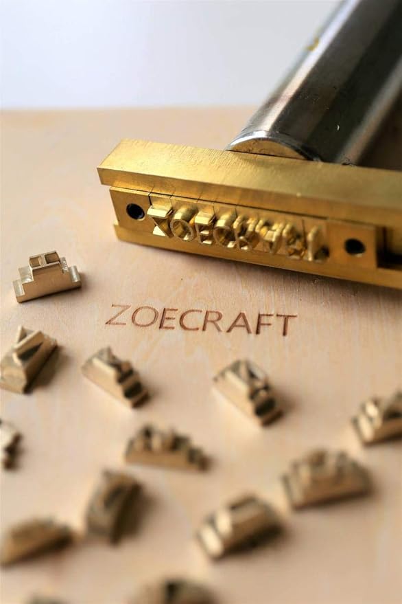 26 Interchangeable Alphabet & Number Mold Set with T-Slot Holder | Custom Brass Engraving Tools for Leather, Wood, Hot Foil Machines | DIY Symbol Dies, Stamping Imprint Templates (Set A)